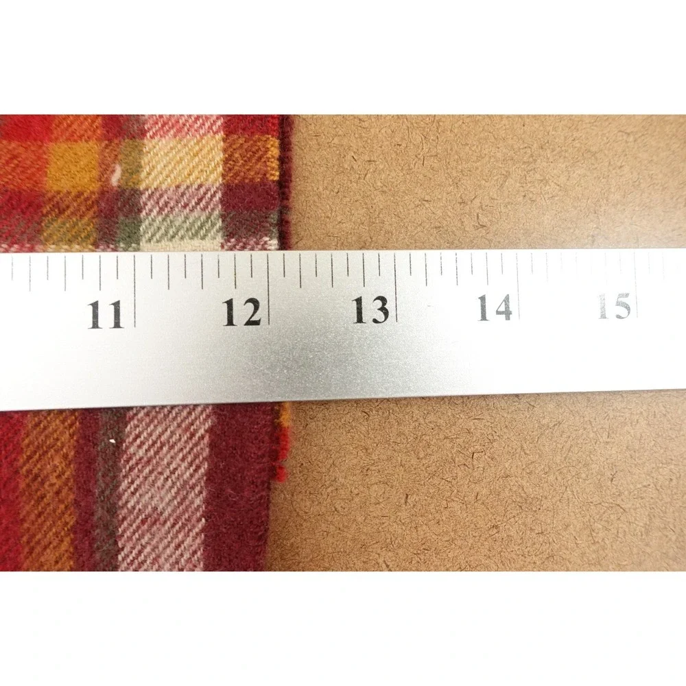 Old Navy Mens Burgundy Plaid Soft Flannel Tassel Scarf NWT